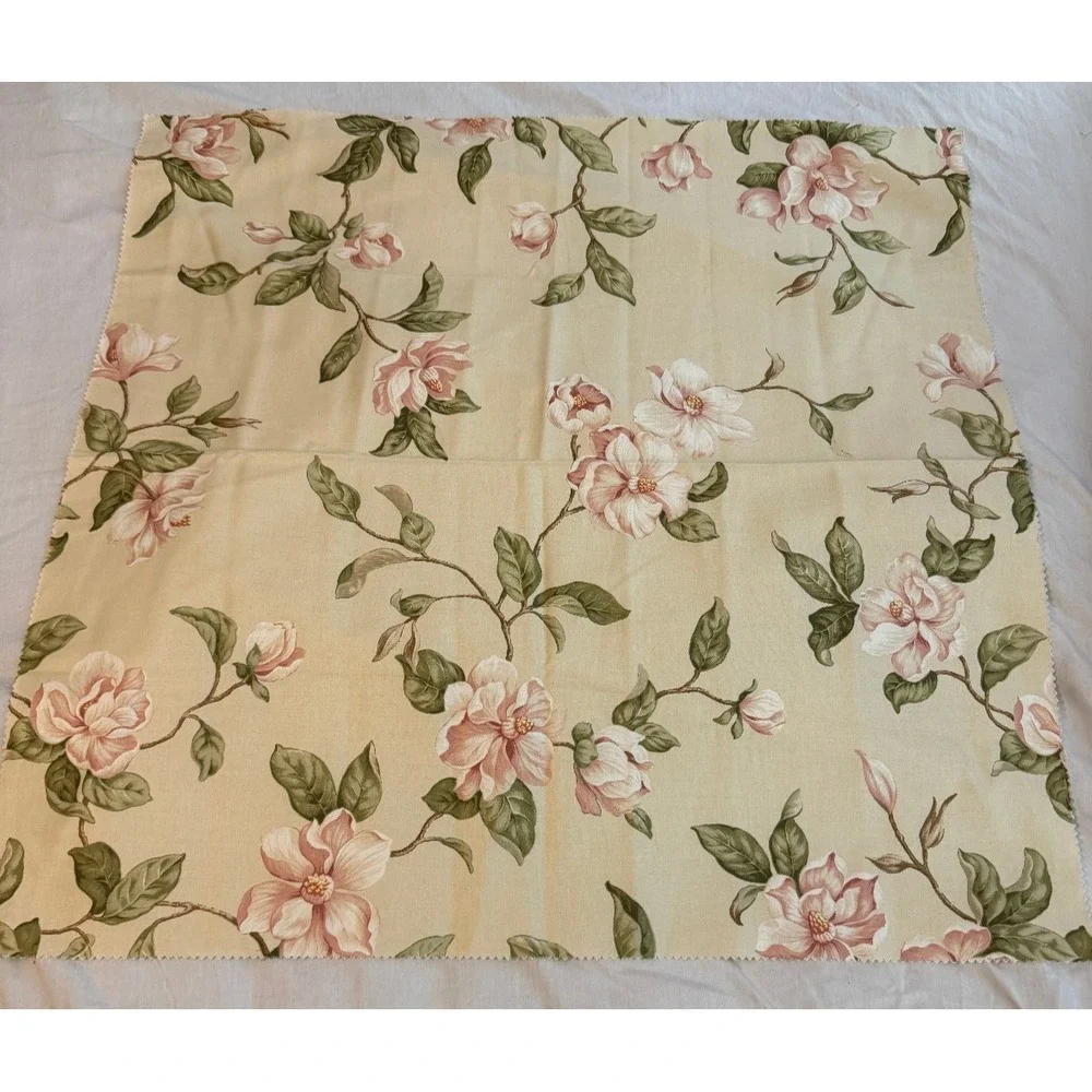 New Biege‎ Magnolia Flowers Plants Fabric 25