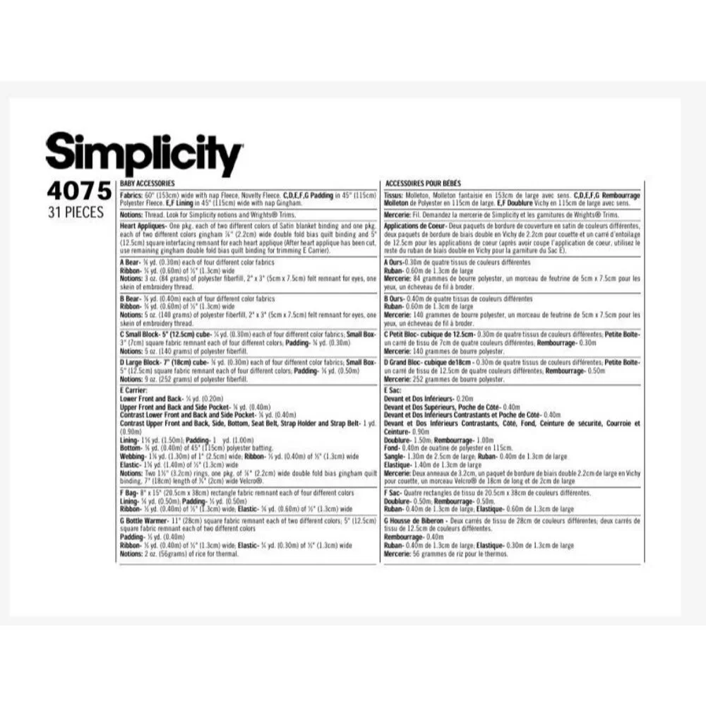 Simplicity 4075 Sewing Pattern‎ Baby Nursery Decor Shirley Botsford Design