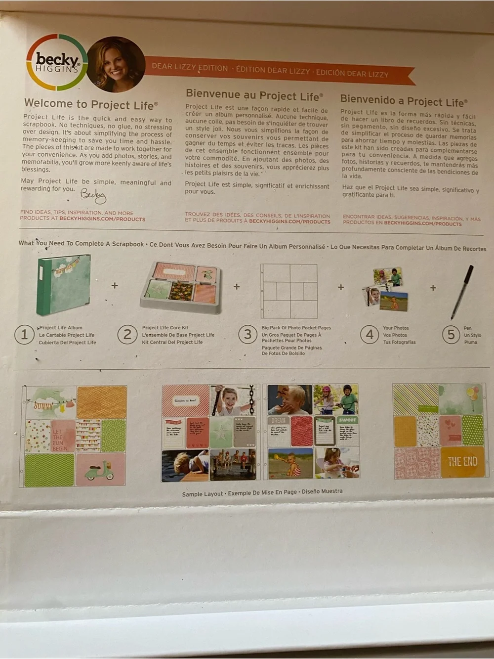 NWT- Project Life Becky Higgins Dear Lizzy Core Kit - Pink & Mint Cards