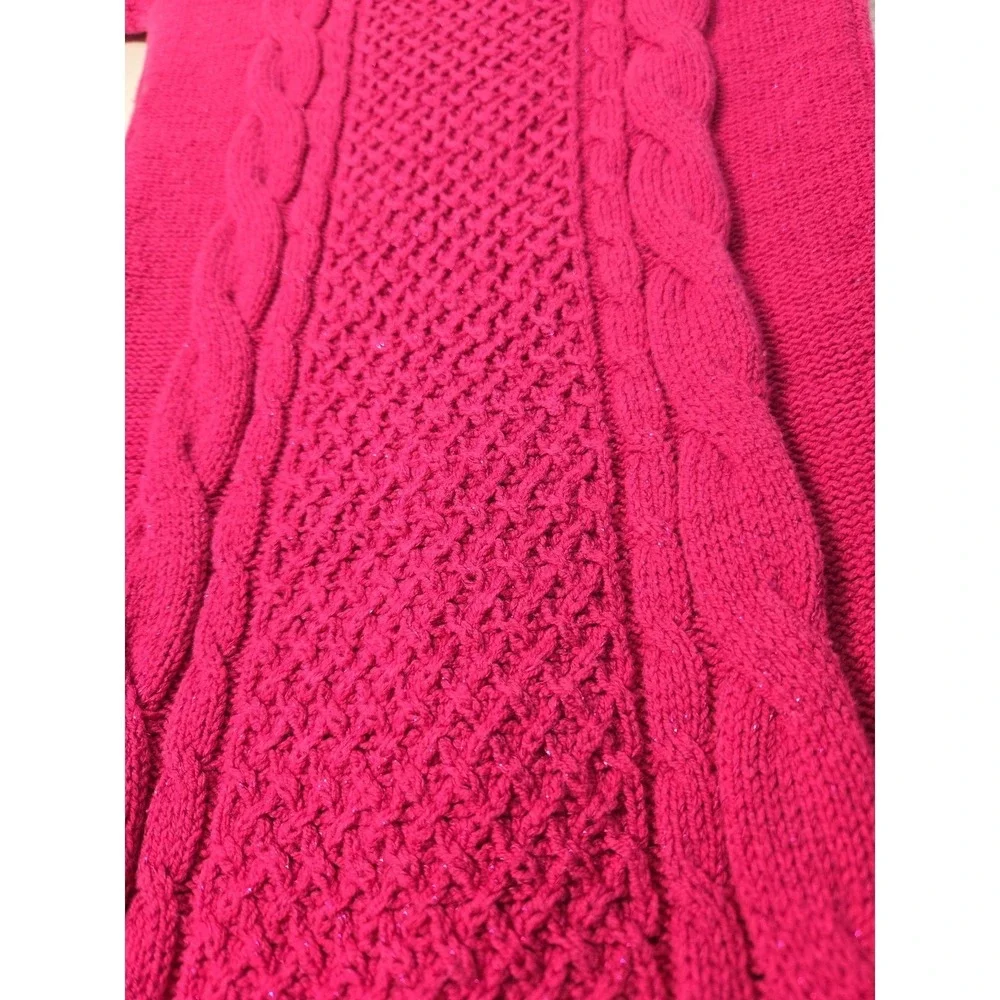 Justice Girls Cable Sweater Dress‎ Size 12 Short Sleeve Hot Pink
