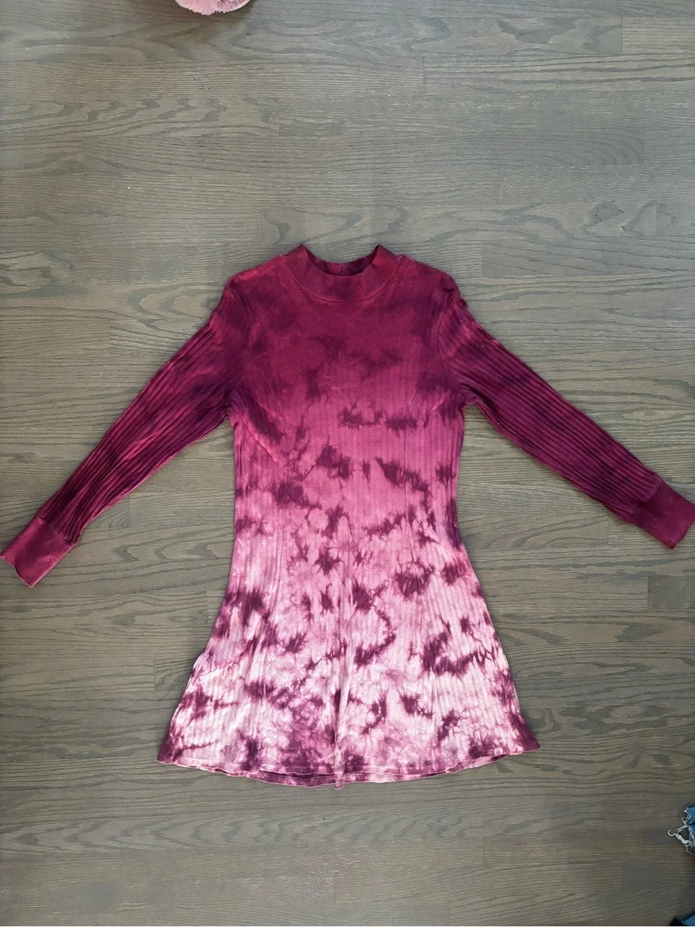 Justice girls mock neck ribbed 100% cotton tie dye dress size 16/18plus stretchy