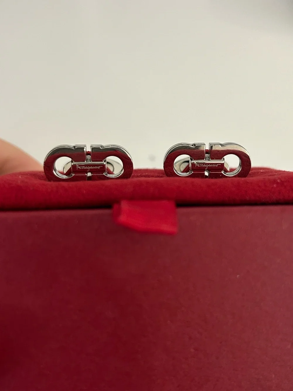 Salvatore Ferragamo polished silver