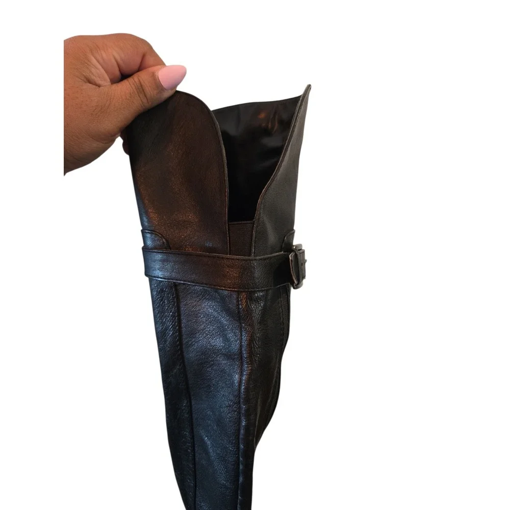 Nine West Black Leather Knee High Riding Boots Size‎ 10