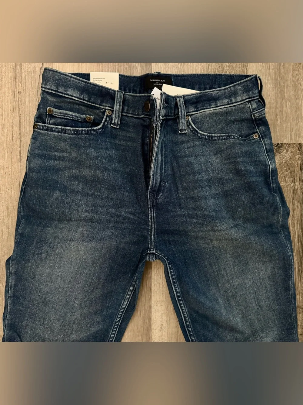 Banana Republic Premium Slim Fit Jeans Mens Size 32 X 34 Travel Blue Stretch NEW