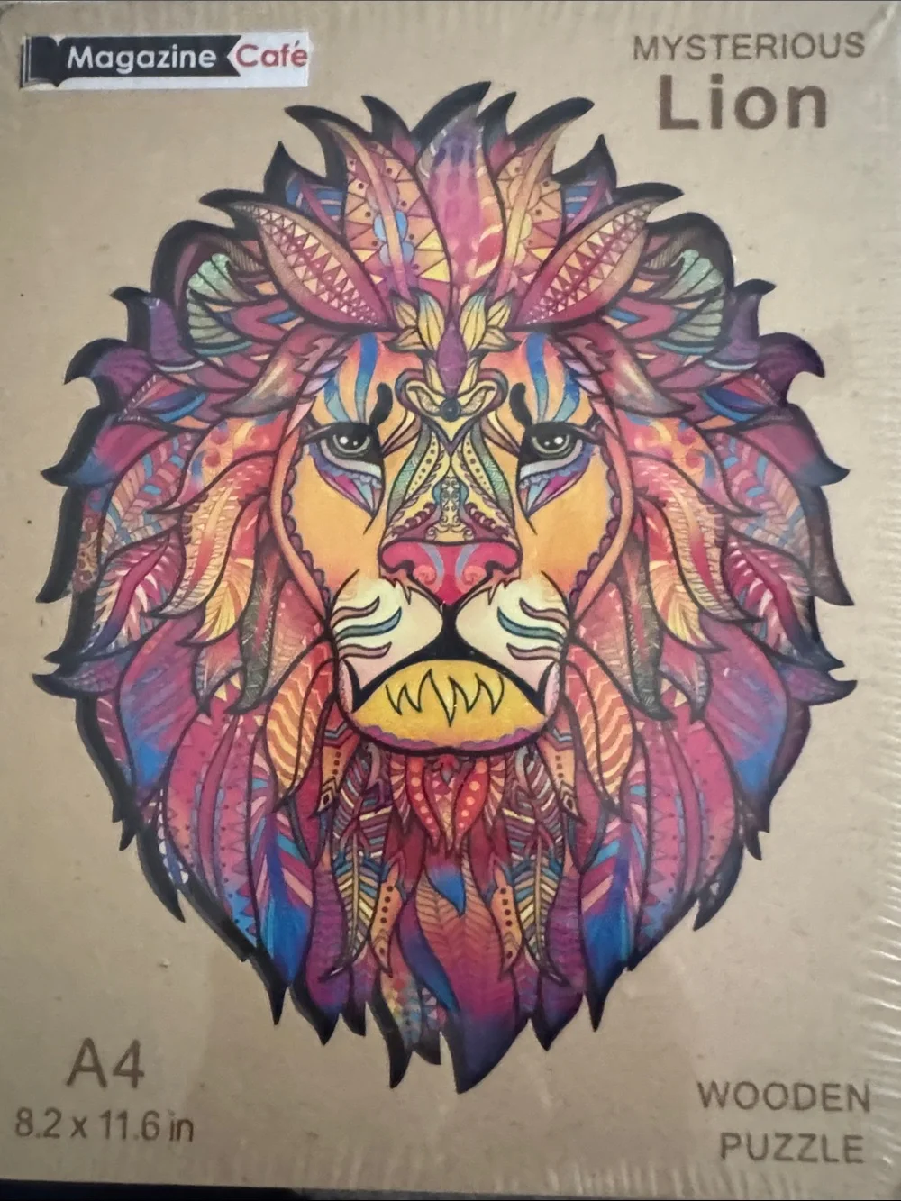 Mysterious Lion Colorful Wooden Puzzle A4