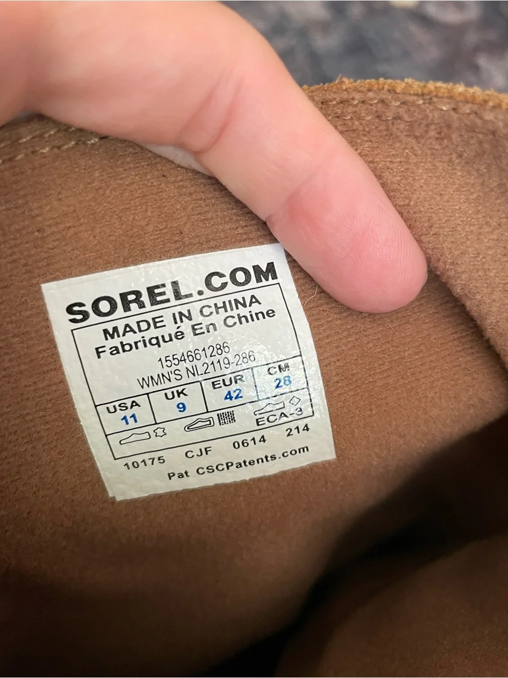 Sorel brown suede