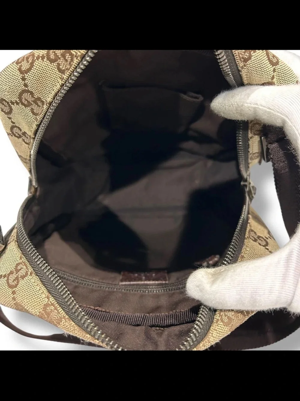 Gucci Beige & Brown GG Canvas Messenger Bag for Men