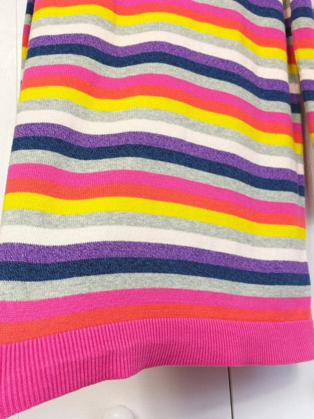 GAP Kids Colorful Pink Multi Crazy Stripe Long Sleeve Sweater Dress XXL