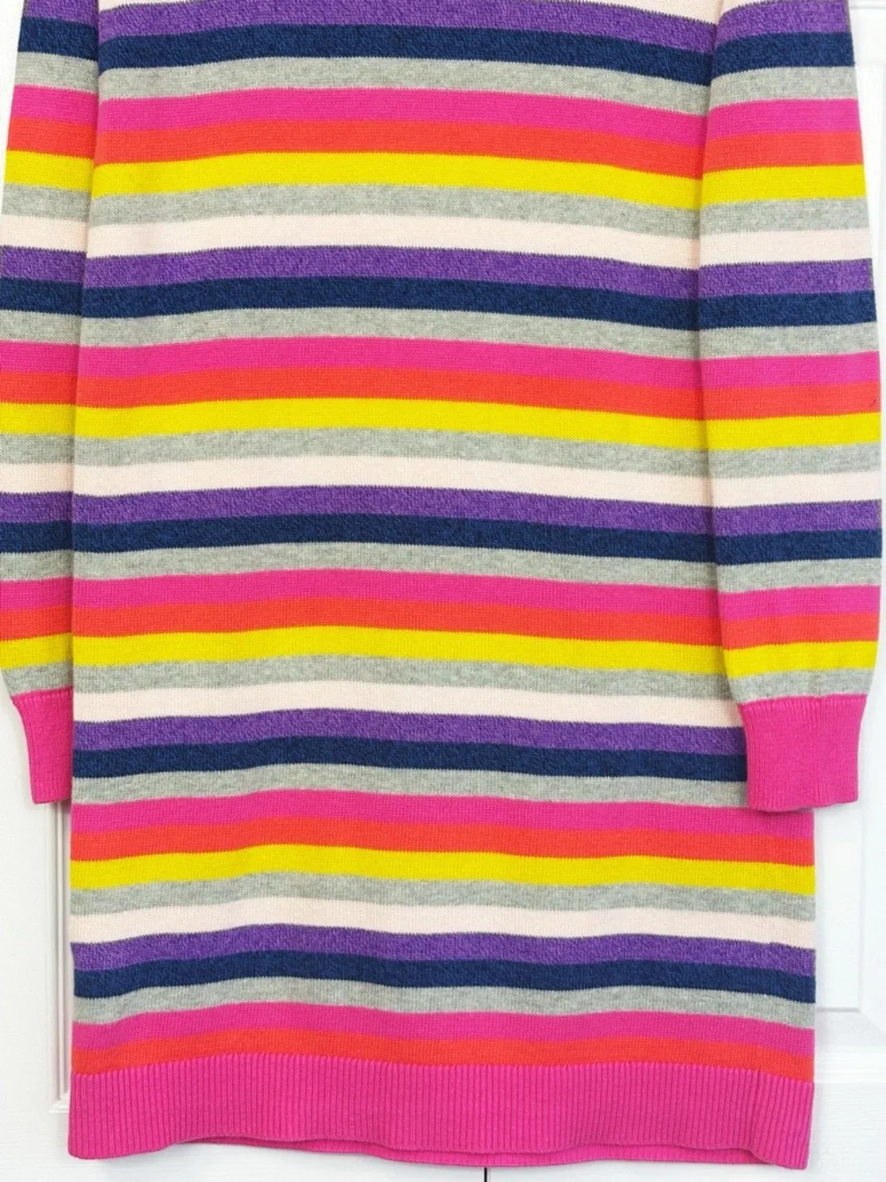 GAP Kids Colorful Pink Multi Crazy Stripe Long Sleeve Sweater Dress XXL