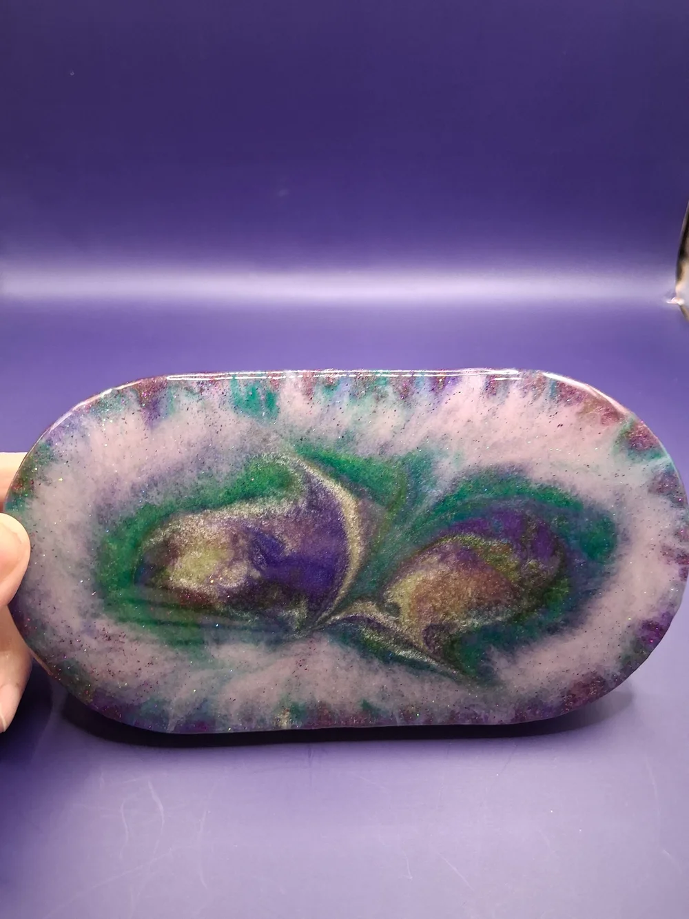 Handmade Purple Floral Decorative Tray