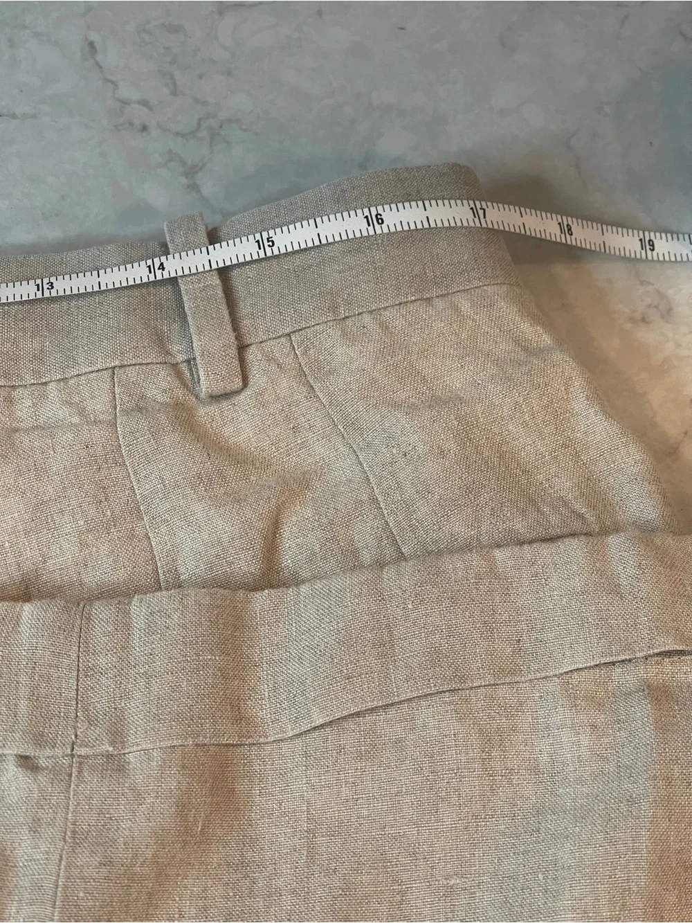 Samuelsohn Beige Linen-Blend Chinos | 34 x 28 | Designer Quality Material