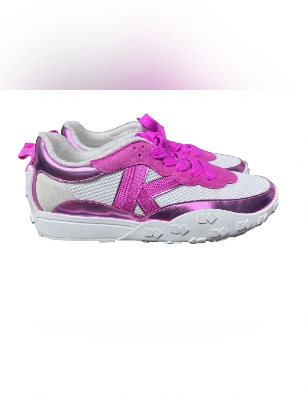 K As In Kate Suede and Mesh Signature Logo Sneakers Sz 7.5 KATE SPADE