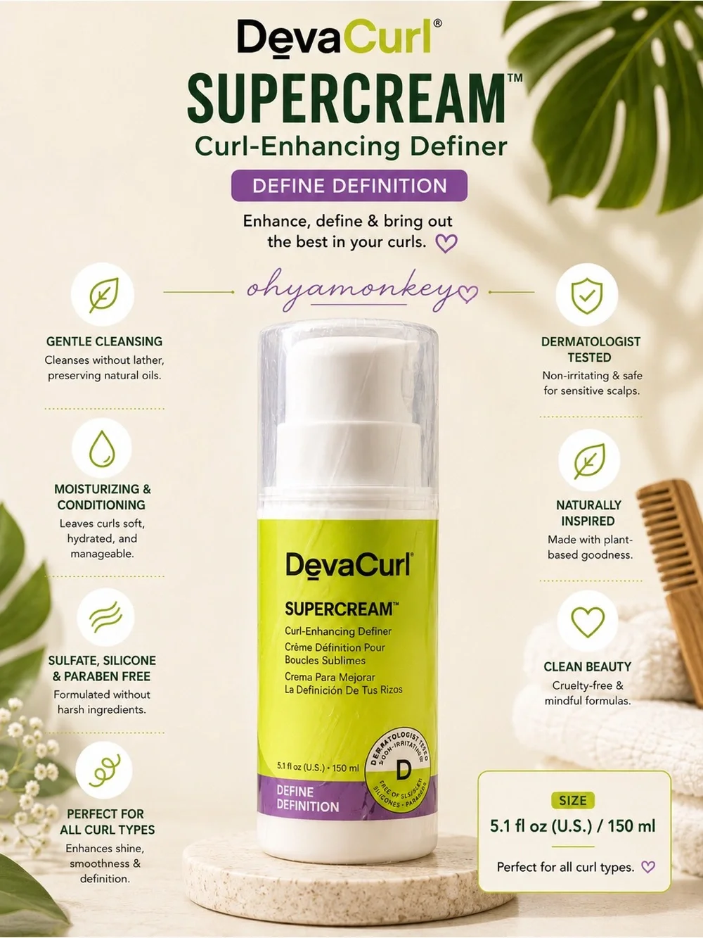 DevaCurl Supercream Curl-Enhancing Definer 150ml $29