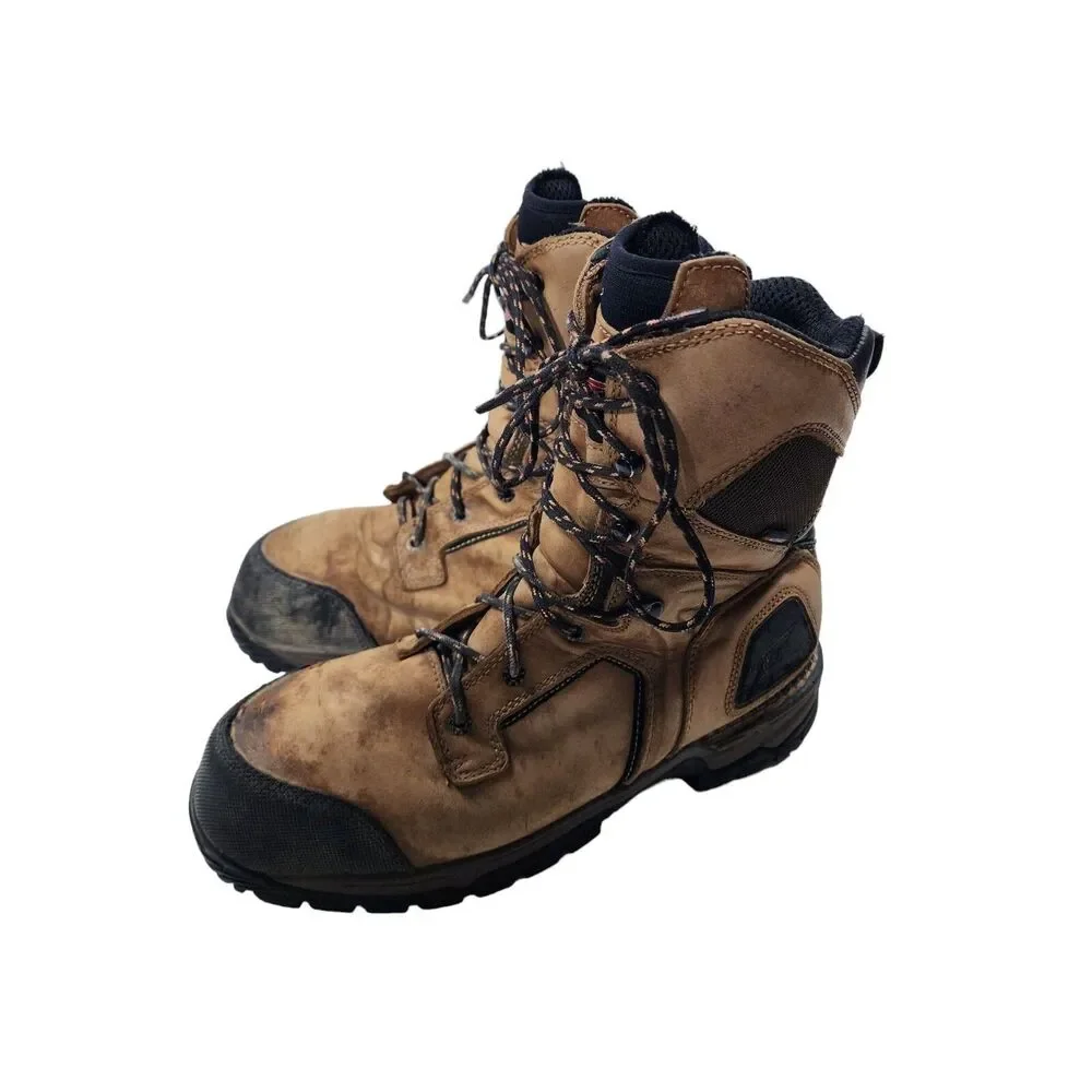 Red Wing‎ ASTM F2413-11 Size 11.5 Waterproof Steel Toe Vibram Sole Boots Brown