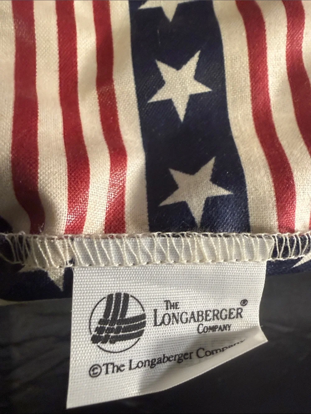 Longaberger Patriotic Red, White & Blue Fabric Basket Liner