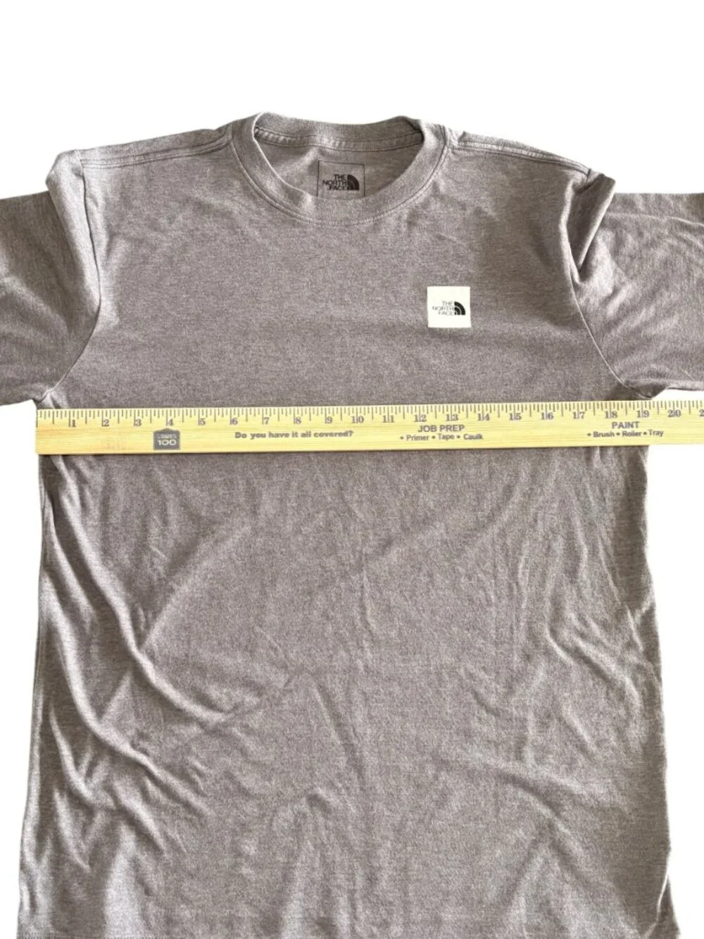 The Northface Long Sleeved Gray Box Logo Crew Neck T-Shirt Mens Small