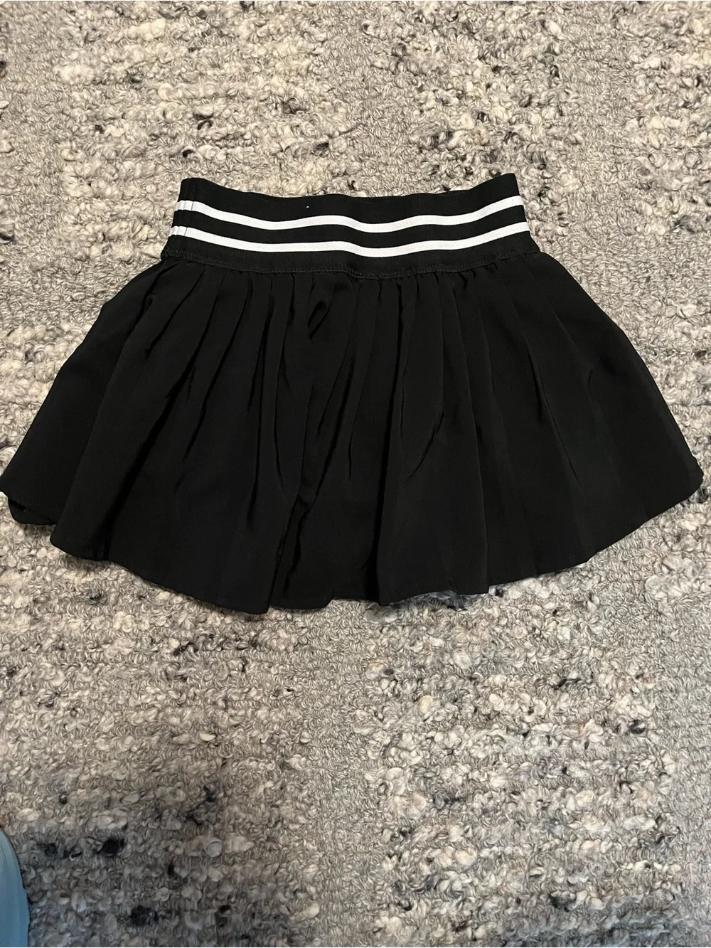 Justice Black Layered Skirt with Striped Waistband