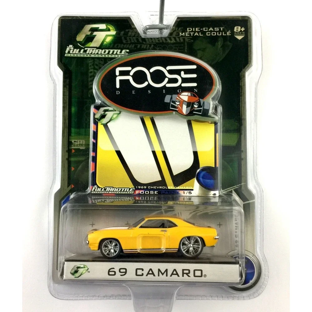 JL Foose Full Throttle 1969 69 Chevrolet Chevy Camaro‎ Car Yellow Die Cast 3.25