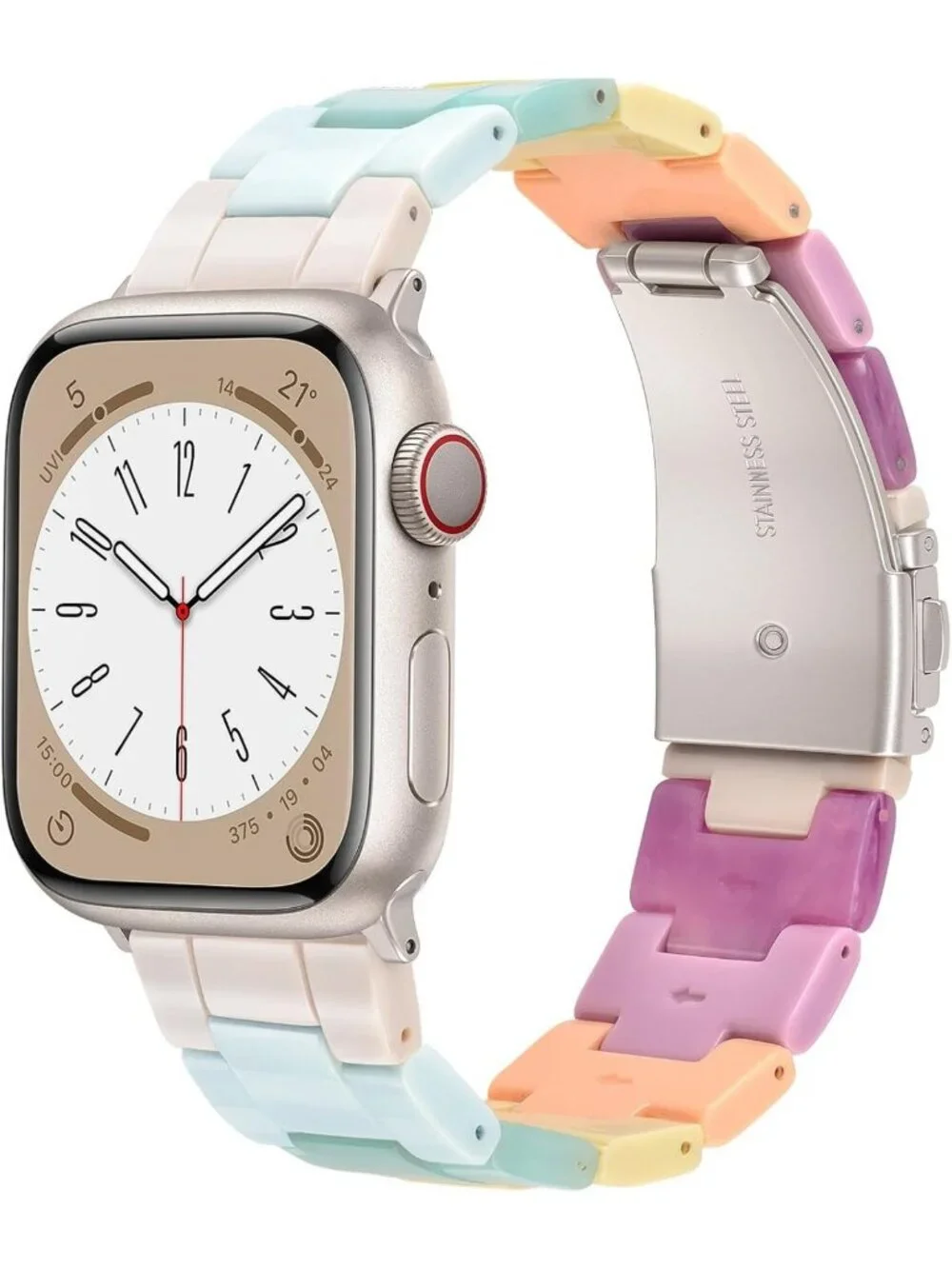 Colorful Resin Apple Watch Band - Lightweight Fashion Strap for 40/41/42mm