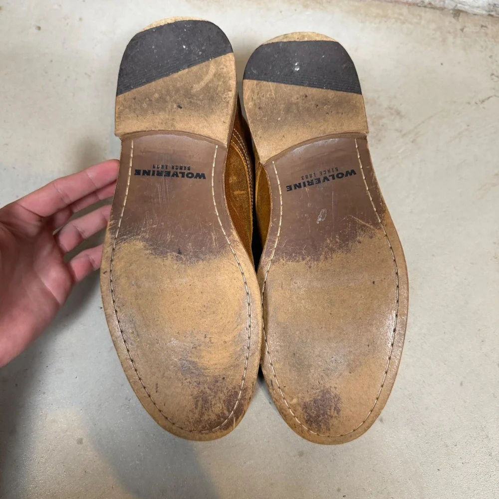 Wolverine 1883 Mens Tan Suede Chukka Boots Made in Portugal Size 9 Brown Leather