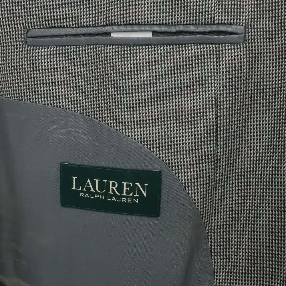 Lauren Ralph Lauren Sport Coat Mens 44R Gray Micro Check Jacket Lined Career