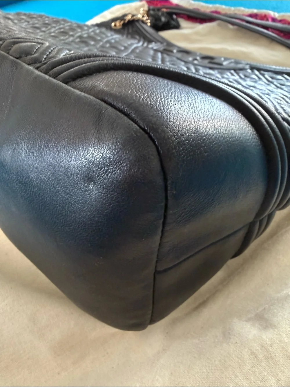 Tory Burch Fleming Black Quilted Leather