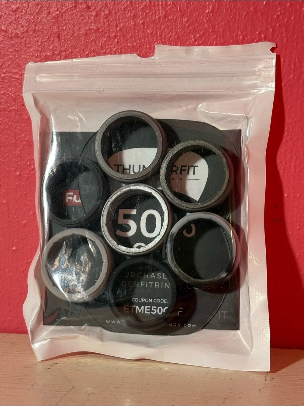 Thunderfit * Silicone Set of 7 Mens Rings Gray Black Silver Size 10 Work Safety
