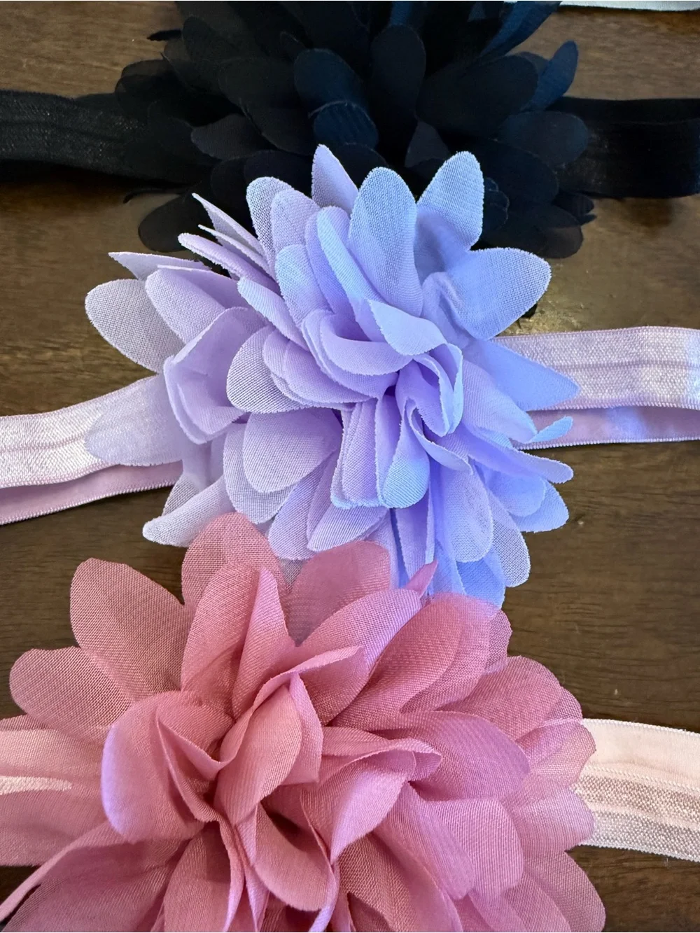 Floral Elastic Headbands Pack — Pink, Light Blue, Black, Lavender, Rose