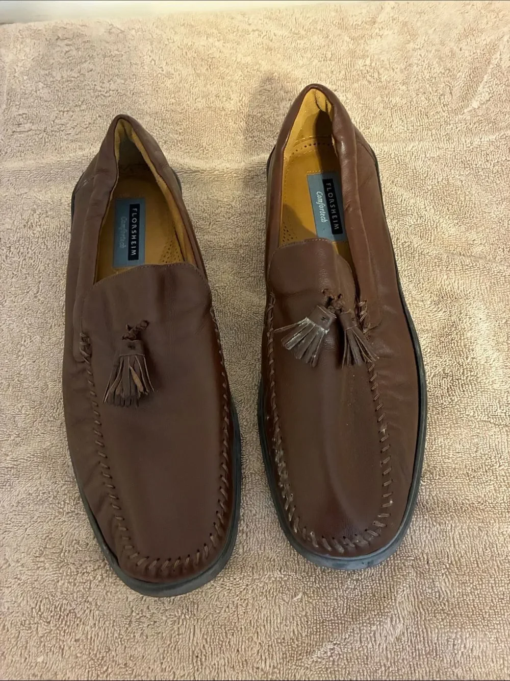 Men’s size‎ 14D Florsheim Brown Leather Tassel Slip-On Loafers