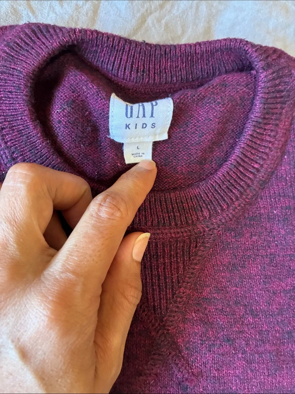 Boys Crewneck Sweater - Plum