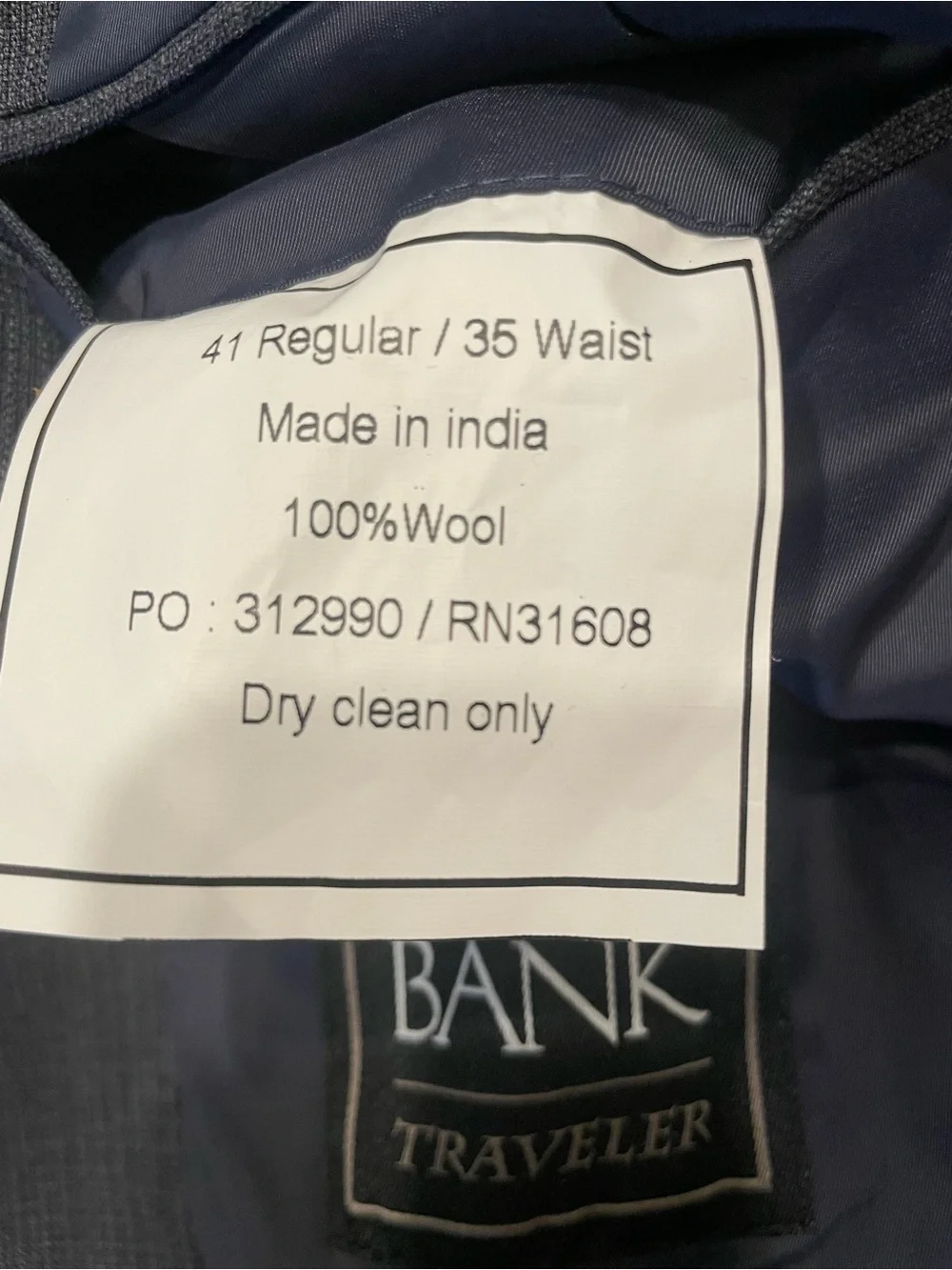 Jos. A. Bank 100% wool