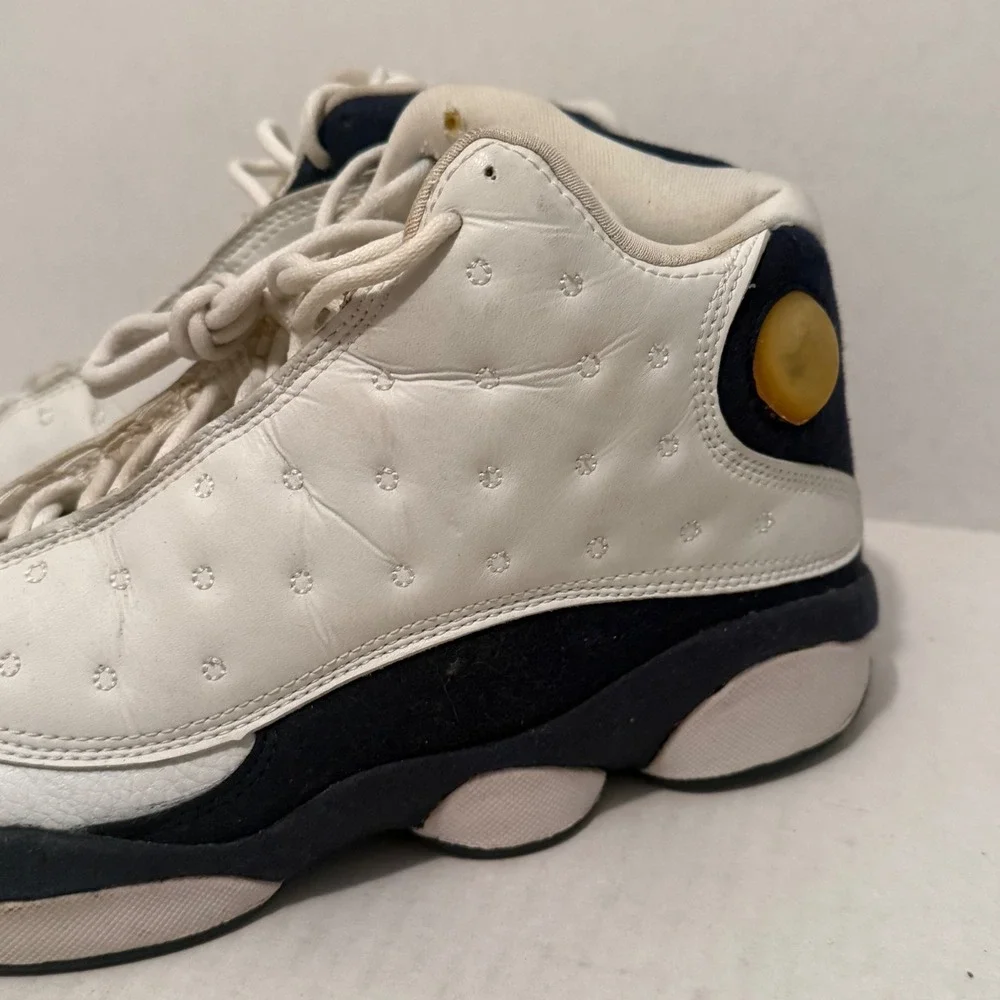 VTG 90s Jordan 13 Retro White Obsidian Basketball Shoes Size 9 Sneakers Mens‎