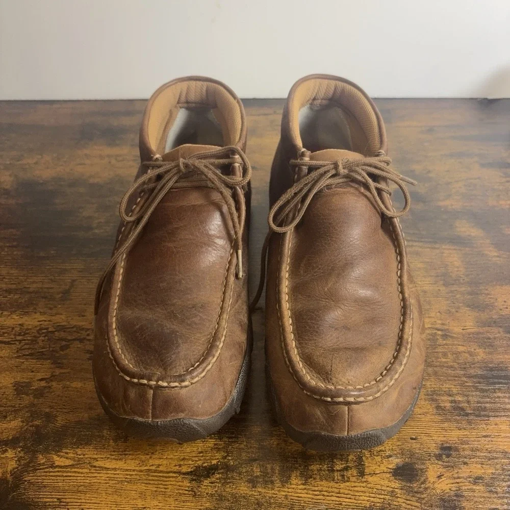 Twisted X Chukka Driving Mocs Boots Mens 9W Brown Leather MDM0014