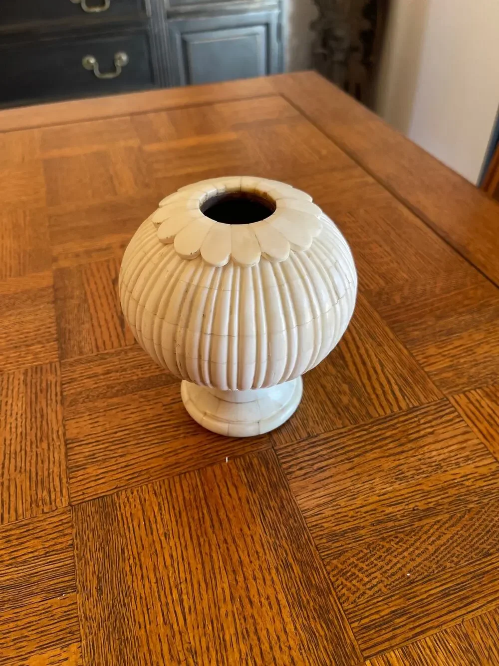 Vintage Carved Bone Vase 1960’s-1980’s era