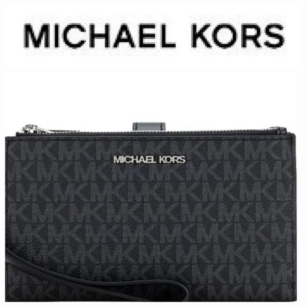 Michael Kors MK Logo Large Double Zip‎ Wristlet