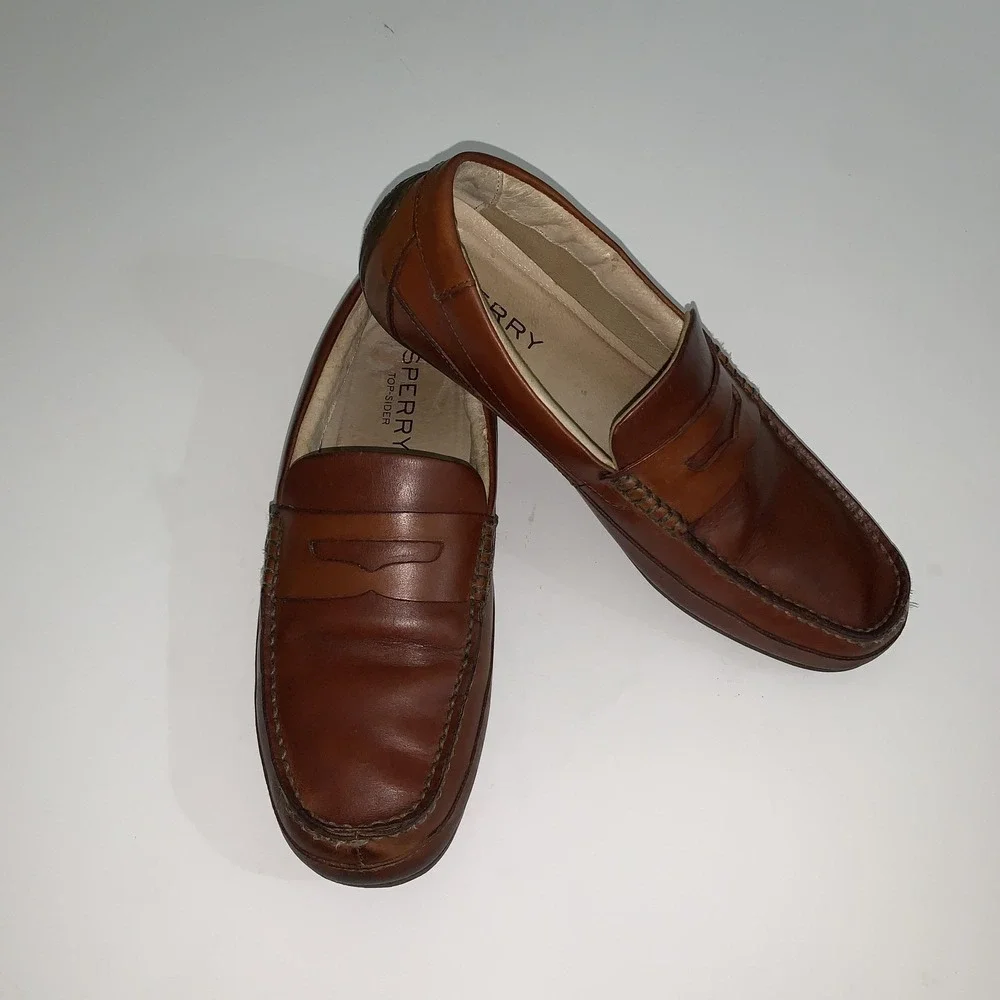 Sperry Top-Sider Shoes Mens Size 10 Brown Slip On Loafers Casual STS 10721