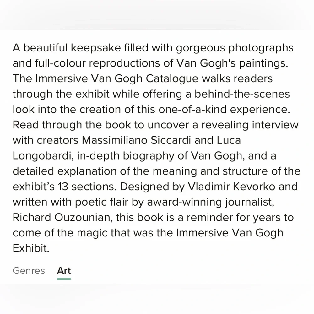 New Immersive Van Gogh Exhibit Hardcover Book 2nd Edition
