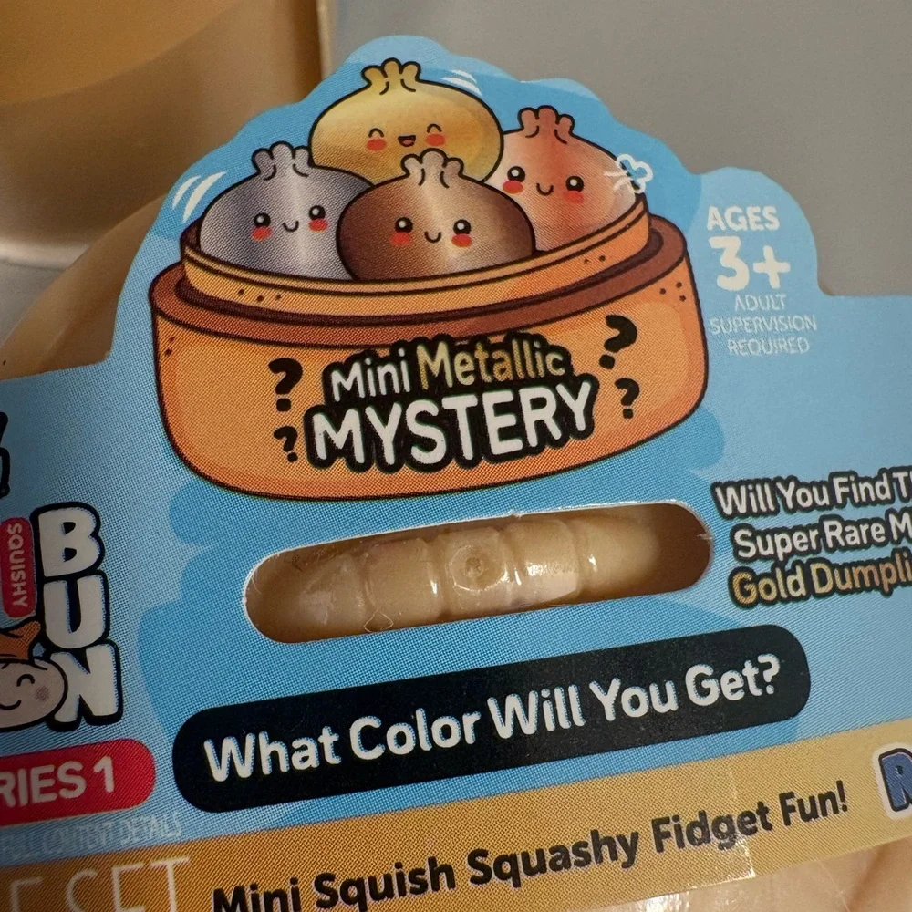 SIX Mini Metallic Mystery Squishy Dumplings SET of 6