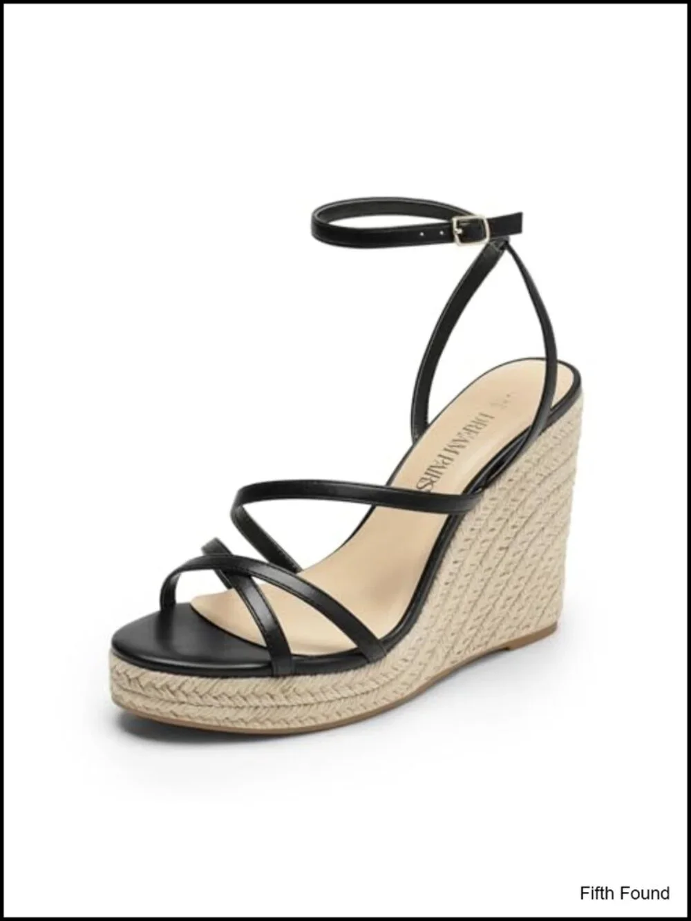 Strappy Espadrille Wedge Sandals Platform Chunky Heel Raffia
