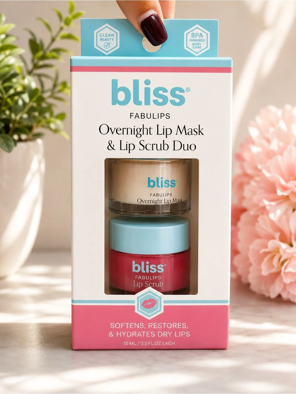 Bliss Fabulips Overnight Lip Mask & Lip Scrub Duo NWT