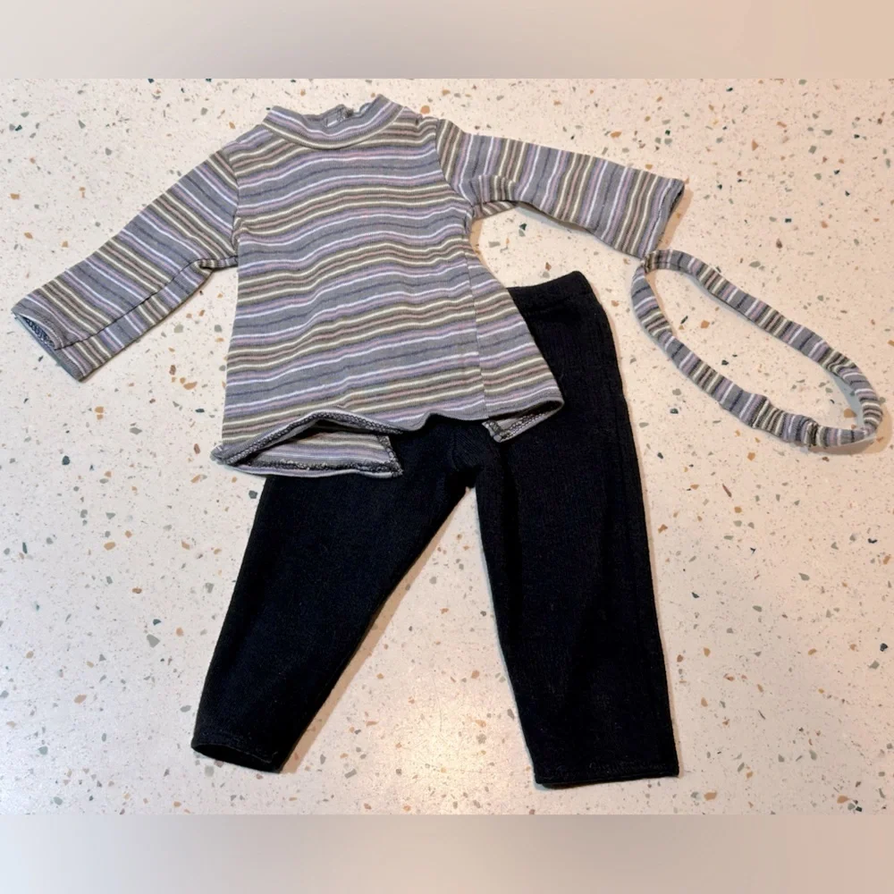 Vintage 90s American Girl Doll 18” Striped Shirt Headband and Pants‎