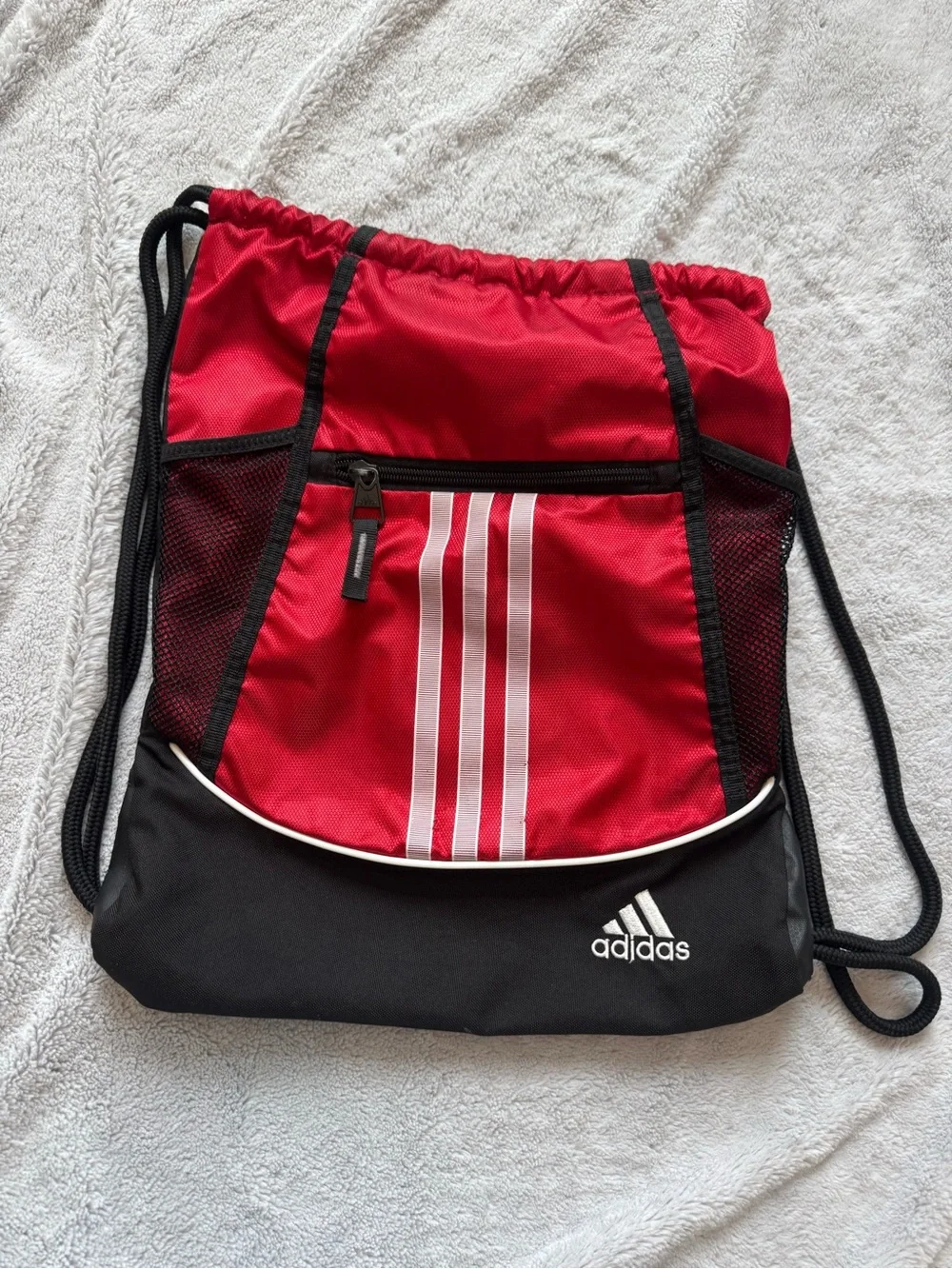 Adidas Alliance II Red Black Drawstring Backpack Sackpack‎ Gym Sports Bag