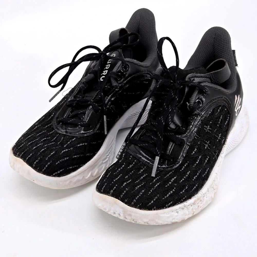 Under Armour Curry Flow 9 Team Black White‎ Youth 3.5 Women 5 Basketball Shoe