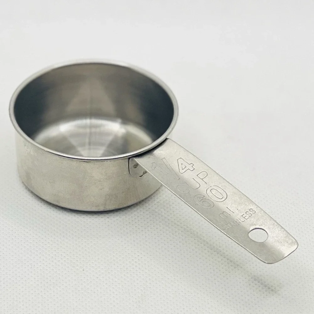 Vintage‎ Stainless Steel Measuring Cup Replacement 1/4 Cup Retro MCM Quarter Cup
