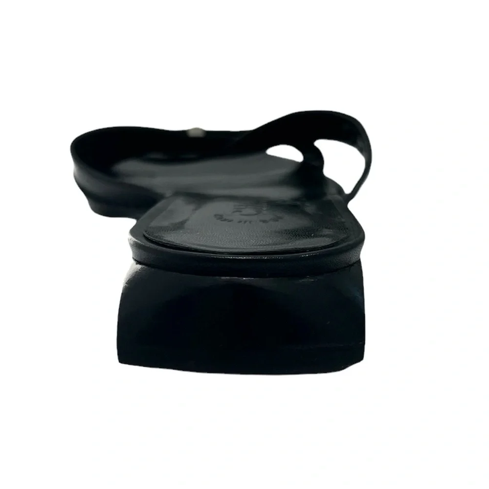 CHANEL black leather