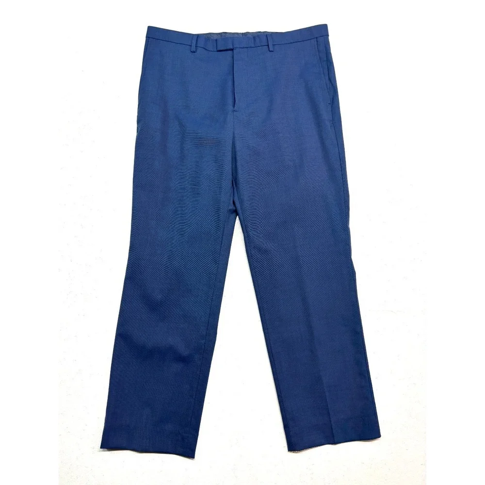 NEW Banana Republic 36x30 Navy Blue Wool Dress Pants Slim Fit Trouser‎ Stretch