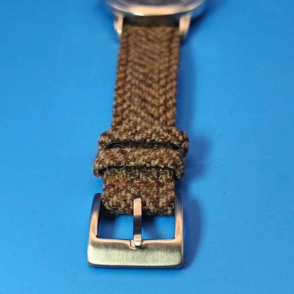 Vintage 2010 Timex Indiglo‎ Date 37mm Mens Quartz Watch New Woven Wool Strap
