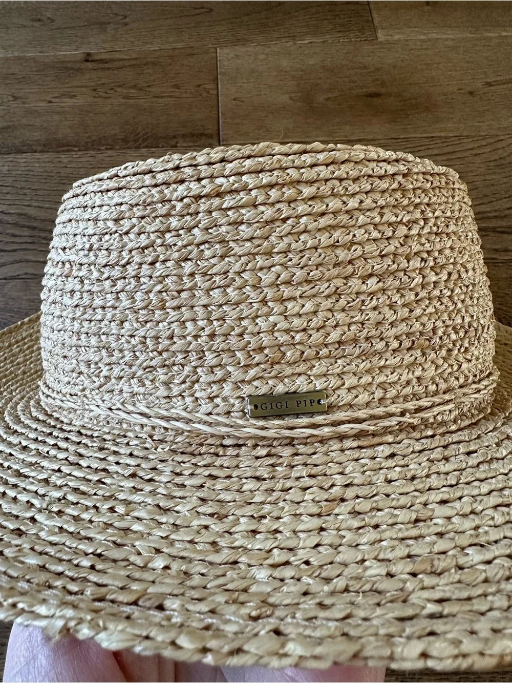 New NWOT Gigi Pip 100% Straw Hat 55 XS Classic