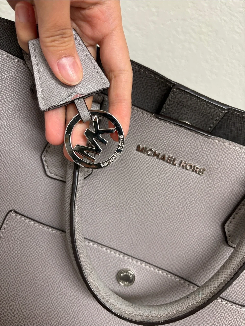 Michael Kors Grey Saffiano Leather Tote
