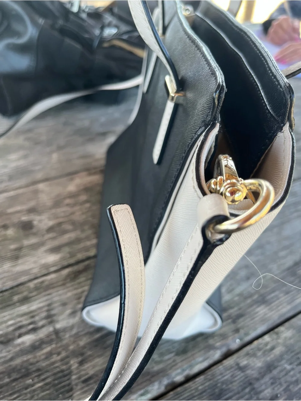 kate spade Black and White Leather Tote
